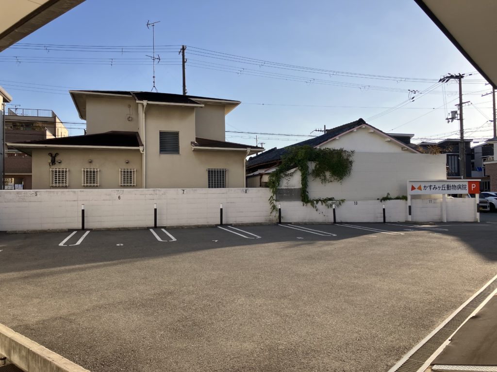 病院裏にに8台駐車可能
